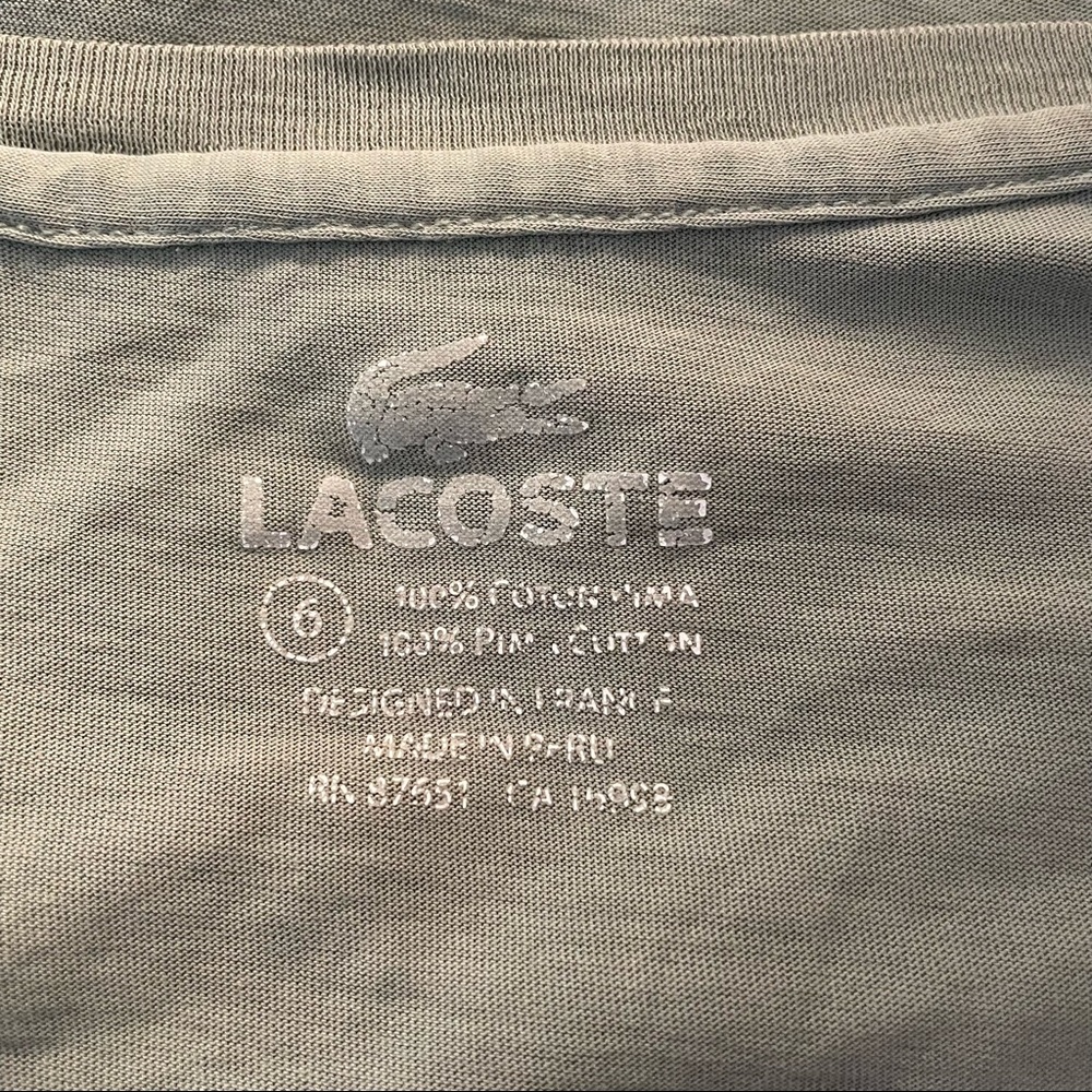 Lacoste - Pima Cotton Short-Sleeve V-Neck Tee - Picture 6 of 8